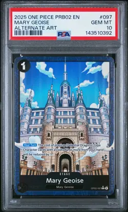 2025 One Piece PRB02 Mary Geoise Alternate Art ENG - PSA GEM MINT 10 - Image 1
