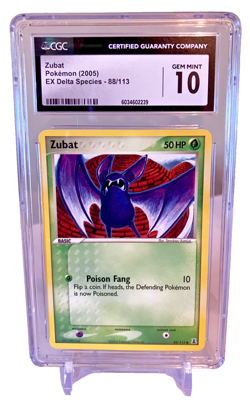 CGC 10 Zubat 88/113 EX Delta Species 2005 Gem Mint - Vintage POP 12 Pokemon Slab - Image 1