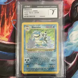 Pokemon Blastoise Holo 2/130 WOTC Base Set 2 - CGC 7 - Image 1
