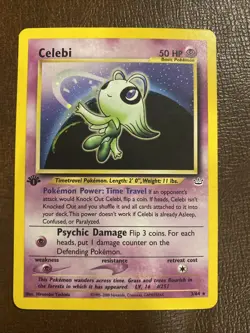 1st EDITION! Pokemon TCG Celebi Neo Revelation 3/64 Holo Rare. NEAR MINT - Image 1