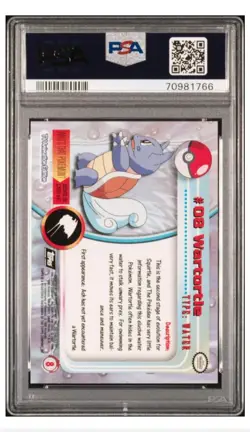 PSA 9 1999 Topps Pokemon TV WARTORTLE - Image 2