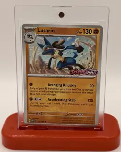 LUCARIO 114/198 Scarlet & Violet Stamp Holo Rare Pokemon Card TCG Near Mint - Image 1