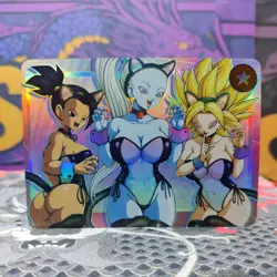 Saiyan Caulifla + VADOS DRAGON BALL Silver Anime ACG Waifu Holo Card Kitty - Image 1