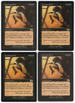 Lurking Evil x4 4x 1998 Urza's Saga PLAYSET Black Rare Enchantment MTG NM AZ1 - Image 1