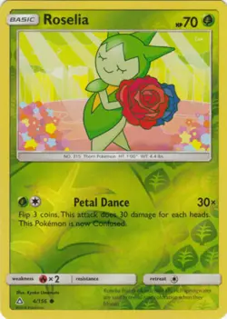 Roselia 4/156 Ultra Prism Reverse Holo Common Near Mint Pokemon DNA GAMES - Image 1