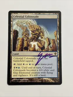 MTG Magic the Gathering ARTIST SIGNED CELESTIAL COLONNADE from WWK - Image 1