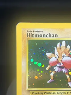 Pokemon TCG Hitmonchan 8/130 Base Set 2 Holo Rare MP - Image 2
