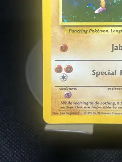 Pokemon TCG Hitmonchan 8/130 Base Set 2 Holo Rare MP - Image 5