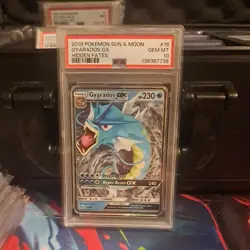 2019 POKEMON SUN & MOON HIDDEN FATES #16 GYARADOS GX PSA 10 - Image 1