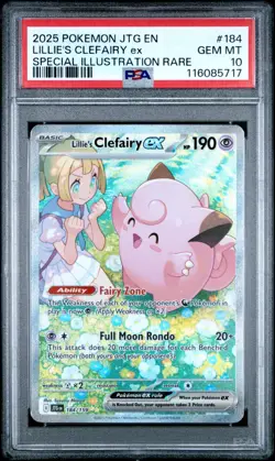2025 POKEMON JOURNEY TOGETHER SPECIAL ILLUSTRATION LILLIE'S CLEFAIRY EX PSA 10 - Image 1
