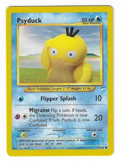 Psyduck 79/105 - Neo Destiny - Yuka Morii - Vintage Pokemon TCG WOTC - LP - Image 1