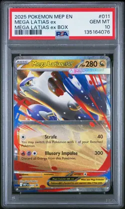 2025 POKEMON MEP EN-ME BLACK STAR PROMO MEGA LATIAS EX BOX MEGA LATIAS EX PSA 10 - Image 1