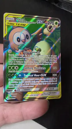 Pokemon Rowlet & Alolan Exeggutor GX 214/236 SM-Unified Minds Full Art Holo Ult… - Image 2