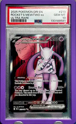 Team Rocket's Mewtwo PSA 10 RARE HOLO REFRACTOR POKEMON INVESTMENT CARD TCG GEM - Image 1