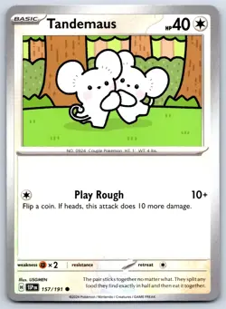 Tandemaus - Surging Sparks SSP 157/191 USGMEN Pokemon TCG Card NM - Image 1