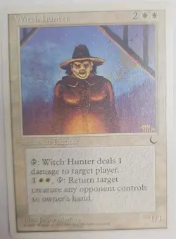 MTG Magic The Gathering Card Witch Hunter Summon Hunter White The Dark 1995 - Image 1