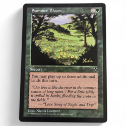 MTG Summer Bloom Visions VIS Uncommon Green Sorcery Play 3 Extra Lands Magic LP - Image 1
