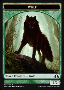 x4 Wolf Token T MTG Shadows over Innistrad M/NM, English - Image 1