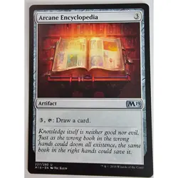 MTG Magic The Gathering Arcane Encyclopedia Artifact Card M19 Draw A Card - Image 1