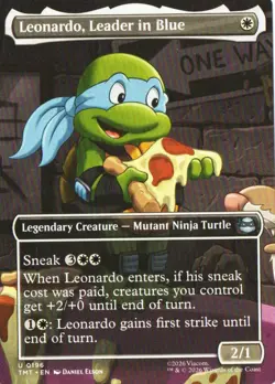 Leonardo, Leader in Blue (Borderless) U Teenage Mutant Ninja Turtles 196 NM - Image 1