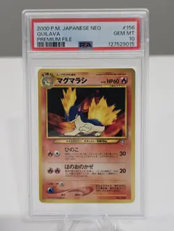 Pokemon Japanese Neo Premium File 2000 Quilava #156 PSA 10 - Image 1
