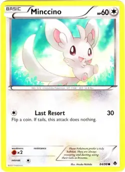 Pokemon - Minccino - 84/98 - Common - Emerging Powers - NM - Image 1