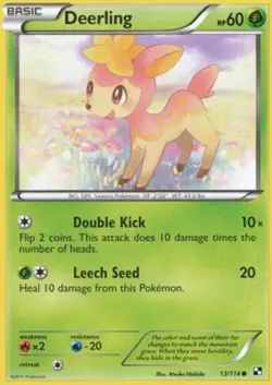 Pokemon - Deerling - 13/114 - Common - Black and White - NM - Image 1