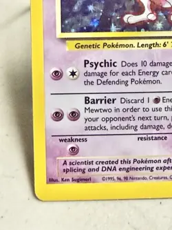 Mewtwo Pokemon Card Holo 10/102 Base Set Unlimited Rare Vintage - Image 5