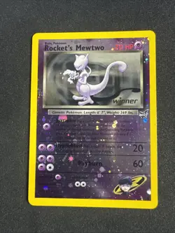Rocket’s Mewtwo Winner Stamp #8 Best of Game NM Reverse Holo Pokemon Promo - Image 1