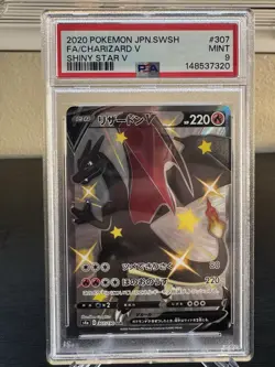 2020 POKEMON JPN SWORD & SHIELD SHINY STAR V #307 FULL ART/CHARIZARD V PSA 9 - Image 1