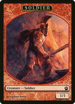 Soldier Token 10x - Red - Bodin Art - THS Theros - MTG Magic NM - Image 1