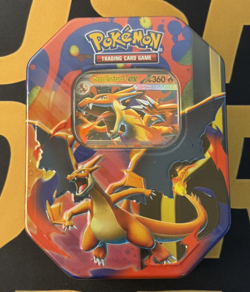 🧡 Pokemon TCG Mega Charizard Y ex Tin 4 Booster Packs & Charizard Promo Sealed - Image 1