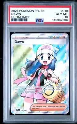2025 POKEMON PFL EN-PHANTASMAL FLAMES ULTRA RARE #118 DAWN PSA 10 - Image 1