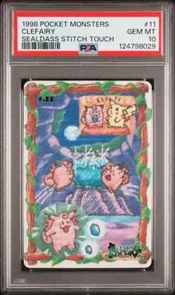 1998 POCKET MONSTERS SEALDASS STITCH TOUCH #11 CLEFAIRY PSA 10 - Image 1