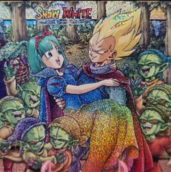 Bulma & Vegeta SNOW WHITE DRAGON BALL Silver Anime ACG Waifu Holo Card - Image 4
