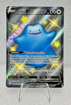 DITTO V SV118/SV122 NM FULL ART SHINY RARE HOLO SHINING FATES POKEMON CARD TCG￼ - Image 1