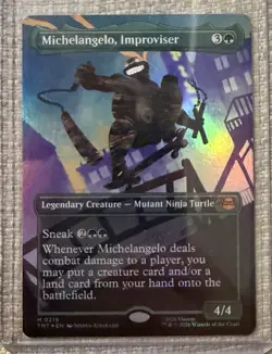 2026 Magic The Gathering: TMNT Deckmaster Michelangelo, Improviser FOIL 4/4!! - Image 1