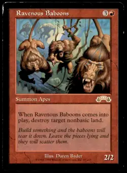 Ravenous Baboons LP Light Play Exodus MTG [6738] - Image 1
