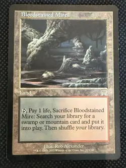 Bloodstained Mire Onslaught Magic the Gathering Fetch Land Rare MtG - Image 1