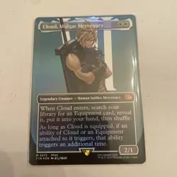 TCG MTG Cloud, Midgar Mercenary Borderless FIN 375 NM Foil Magic Final Fantasy - Image 1