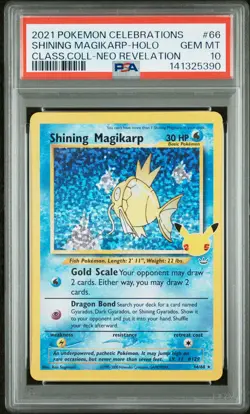 2021 POKEMON CELEBRATIONS CLASSIC COLL #66 SHINING MAGIKARP-HOLO PSA 10 - Image 1