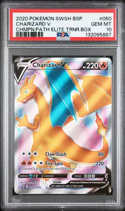 2020 POKEMON SWSH BLACK STAR PROMO #050 CHARIZARD V PSA 10 - Image 1