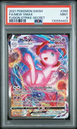 2021 POKEMON SWORD & SHIELD FUSION STRIKE SECRET #269 FULL ART/MEW VMAX PSA 9 - Image 1