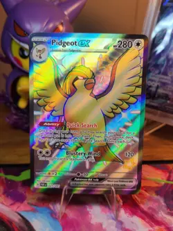 PIDGEOT EX 221/091 PALDEAN FATES POKEMON (SHINY FULL ART, NM) - Image 1