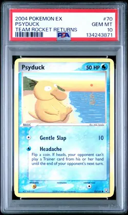 2004 Pokemon Ex Team Rocket Returns #70 Psyduck Team Rocket Returns PSA 10 - Image 1