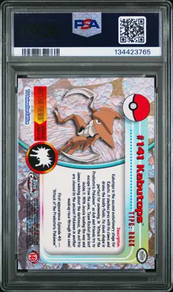 2000 Topps Chrome Pokemon T.V. #141 Kabutops Pokemon T.V. PSA 10 - Image 2
