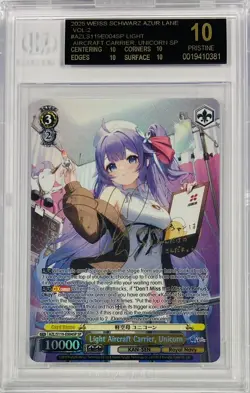 Weiss Schwarz Azur Lane Vol. 2 Unicorn SP Foil Signed BGS 10 Black Label English - Image 1