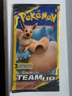 Pokemon Team Up 3- Card Pack Factory Sealed Booster Pack Snorlax - Image 1