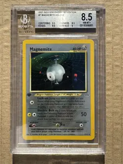 2001 Pokemon Neo Discovery 1st Edition Magnemite #07 Holo BGS 8.5 - Image 1