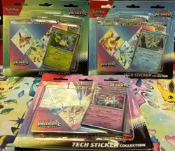 Pokemon TCG Prismatic Evolutions Tech Sticker Collection Set Lot Of 3 Sealed New - Image 1